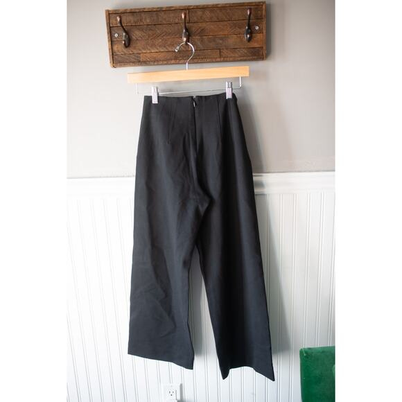 Anthropologie The Colette Cropped Wide-Leg Pants Rhinestone Pocket Edition 26 - Picture 4 of 5